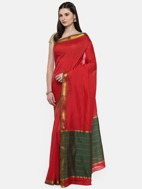 

Ishin Red & Green Zari Art Silk Saree