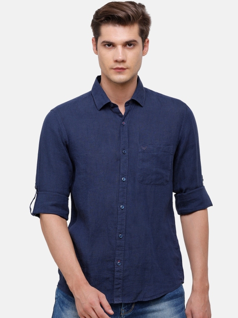 

Linen Club Men Blue Opaque Casual Shirt