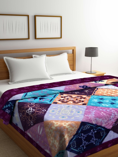 

Arrabi Multicolour Geometric Printed Mild Winter 210 GSM Double Bed Blanket, Multi