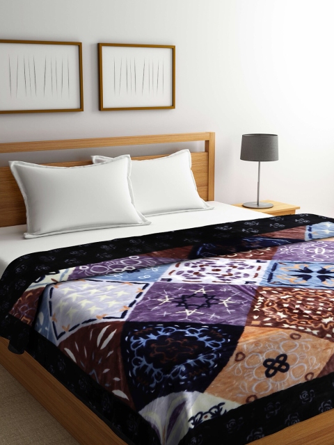 

Arrabi Multicolour Geometric Printed Mild Winter 210 GSM Double Bed Blanket, Multi