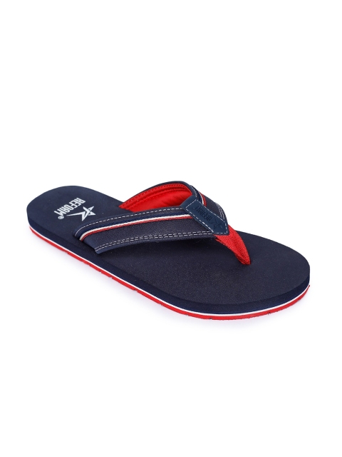 

REFOAM Men Blue & Red Rubber Thong Flip-Flops