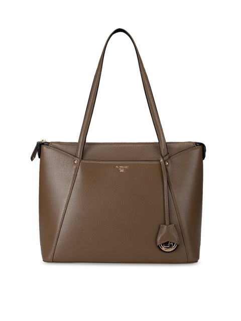 

Da Milano Coffee Brown Leather Structured Shoulder Bag