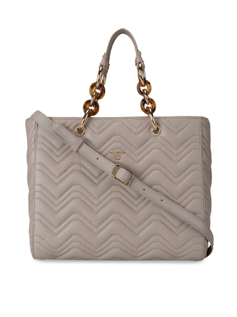 

Da Milano Grey Women Leather Structured Handheld Bag with Quilted