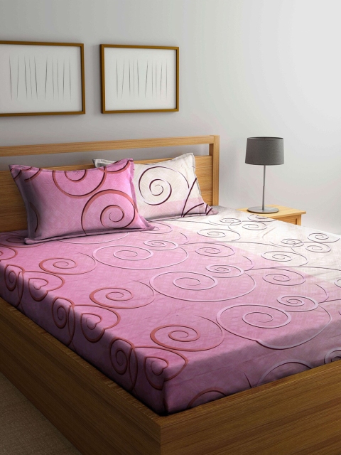 

BOMBAY DYEING Pink 180 TC King Bedsheet with 2 Pillow Covers