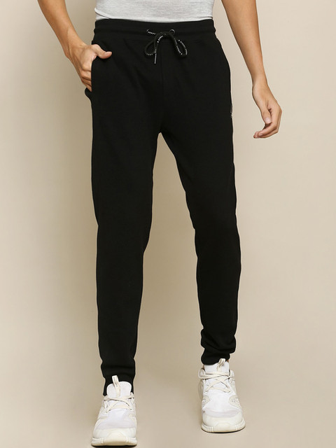 

Street Armor by Pantaloons Men Black Solid Pure Cotton Slim-Fit Joggers