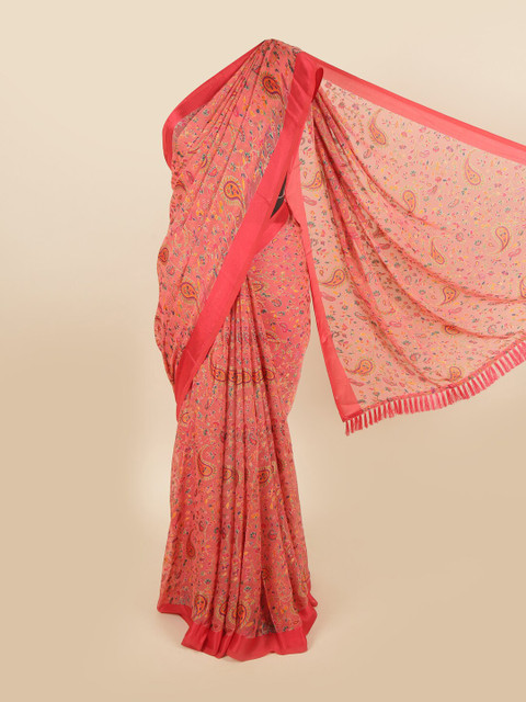

Pothys Pink & Yellow Floral Saree