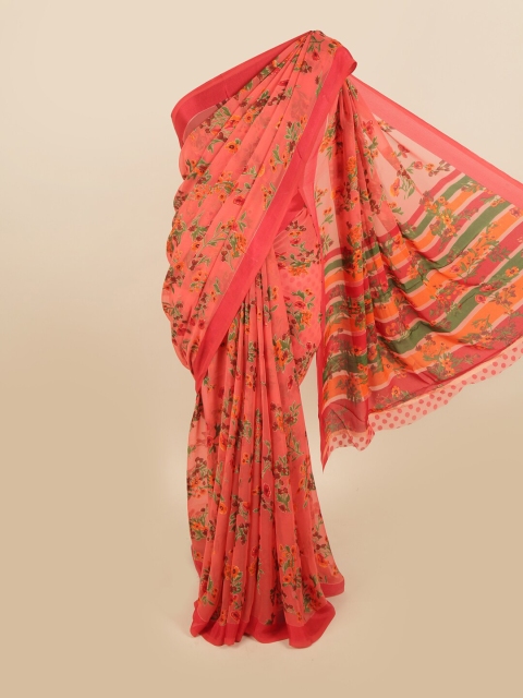 

Pothys Pink & Green Floral Saree