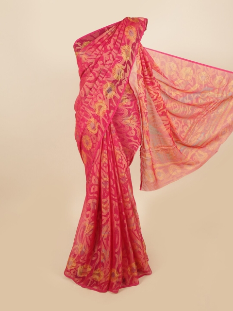 

Pothys Pink & Yellow Ethnic Motifs Saree