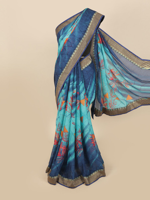 

Pothys Blue & Red Floral Saree