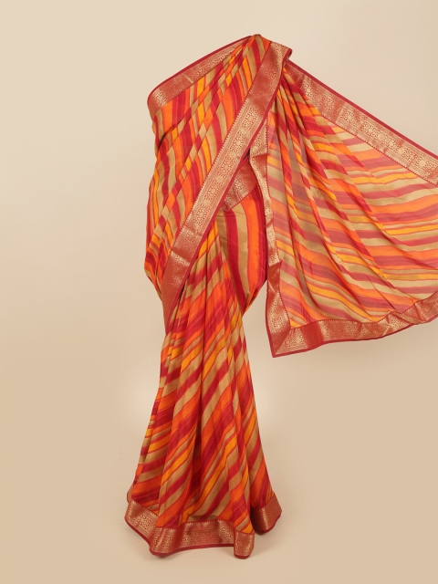 

Pothys Orange & Red Striped Saree