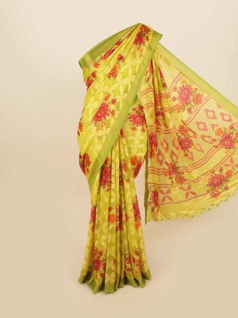 

Pothys Yellow & Red Floral Saree