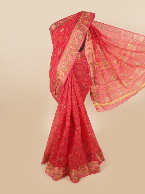 

Pothys Pink & Beige Ethnic Motifs Saree
