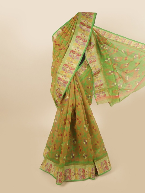 

Pothys Green & Red Paisley Saree