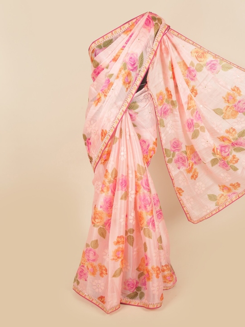 

Pothys Pink & Orange Floral Saree