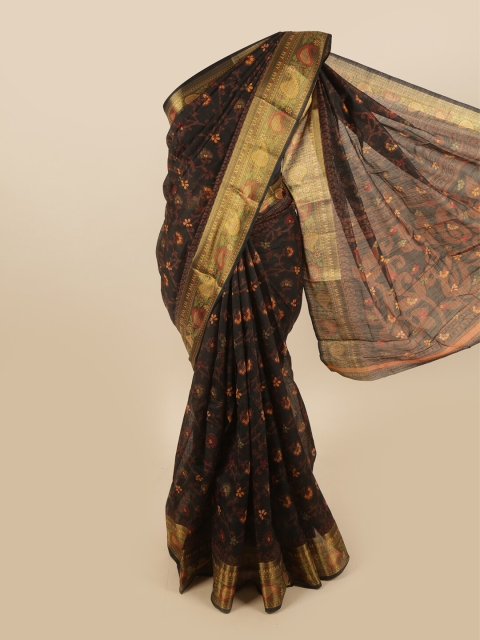 

Pothys Black & Gold Ethnic Motifs Saree