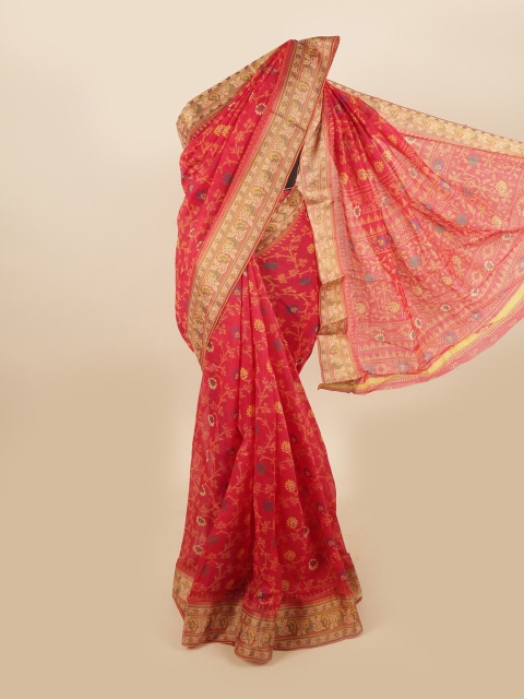 

Pothys Red & Gold Floral Saree