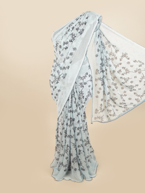

Pothys Blue & Grey Floral Saree