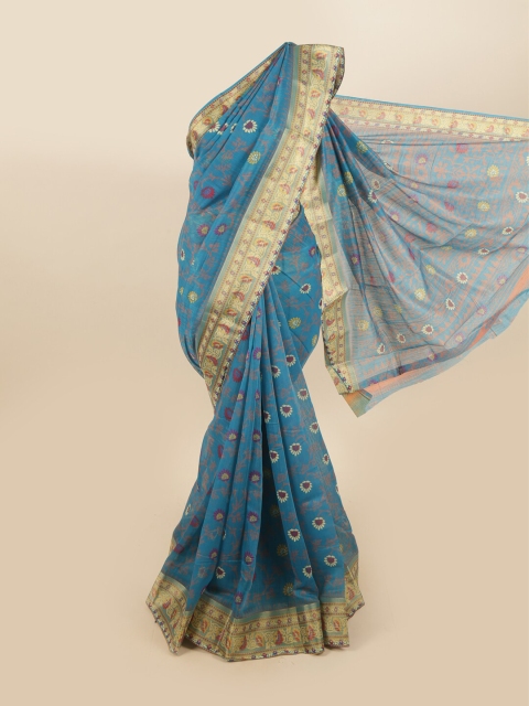 

Pothys Blue & Red Floral Saree