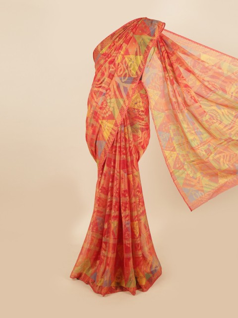 

Pothys Red & Yellow Ethnic Motifs Saree
