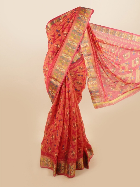 

Pothys Pink & Blue Ethnic Motifs Saree