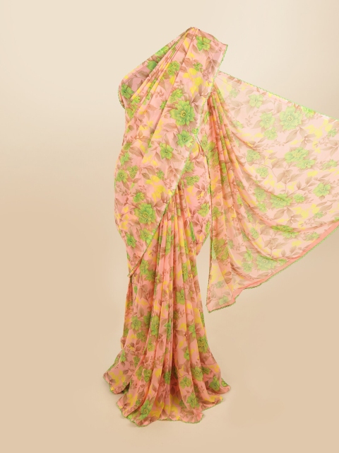 

Pothys Pink & Green Floral Saree