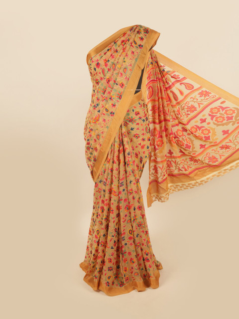 

Pothys Beige & Red Floral Saree