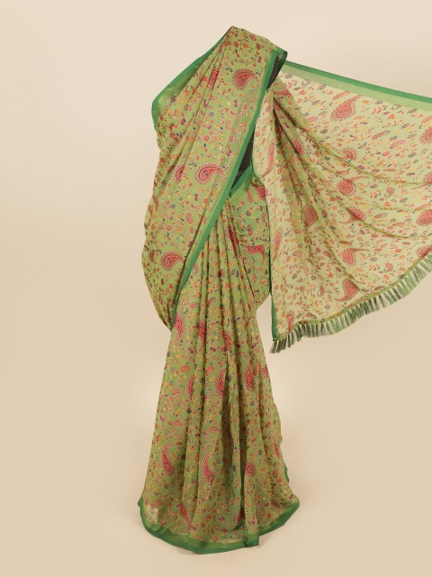 

Pothys Green & Red Paisley Saree