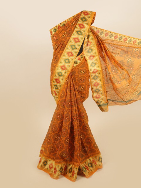 

Pothys Mustard & Green Ethnic Motifs Saree