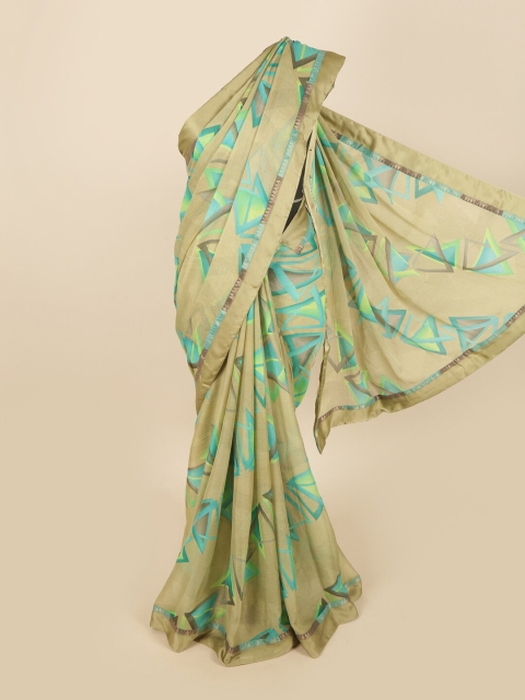 

Pothys Olive Green & Green Ethnic Motifs Saree