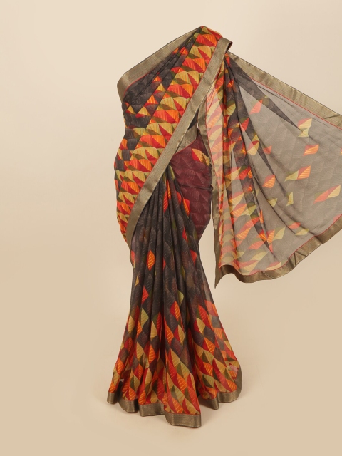 

Pothys Grey & Orange Ethnic Motifs Saree