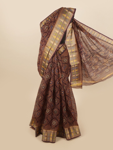 

Pothys Brown & Gold Ethnic Motifs Saree