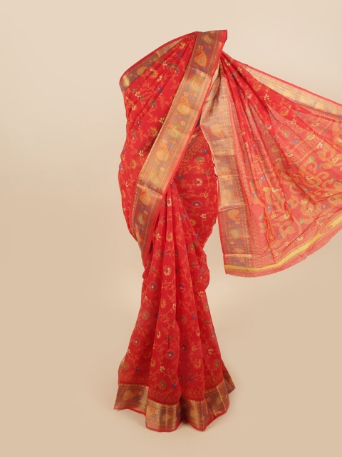 

Pothys Red & Gold Ethnic Motifs Saree