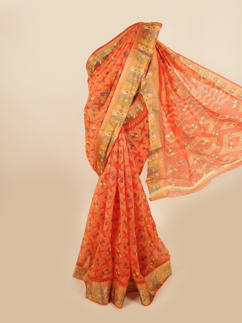 

Pothys Orange & Gold Ethnic Motifs Saree