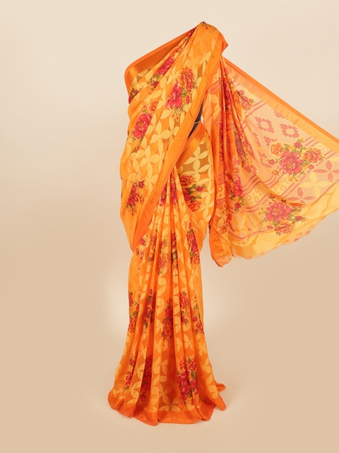 

Pothys Orange & Green Floral Saree