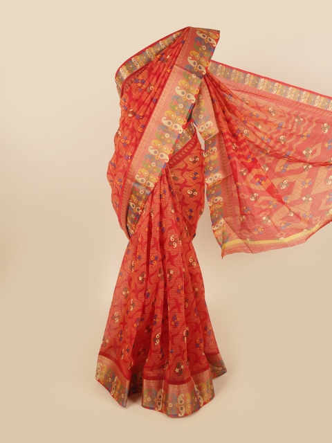

Pothys Red & Gold Ethnic Motifs Saree