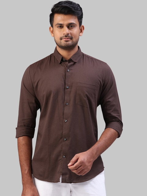

Raymond Men Brown Opaque Casual Shirt
