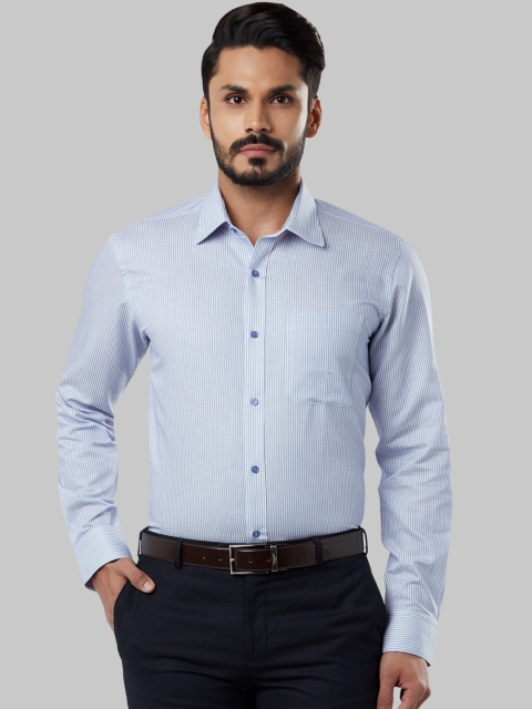 

Raymond Men Blue Opaque Checked Formal Shirt