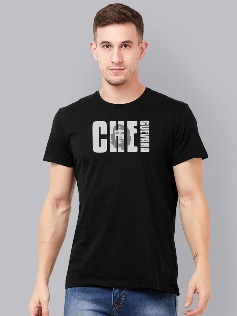 

Free Authority Men Black & Off White CHE GUEVARA Printed Monochrome T-shirt