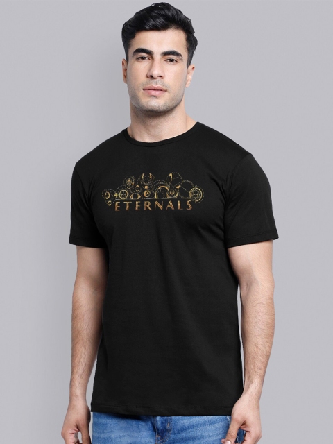

Free Authority Men Black & Gold Eternals Printed T-shirt