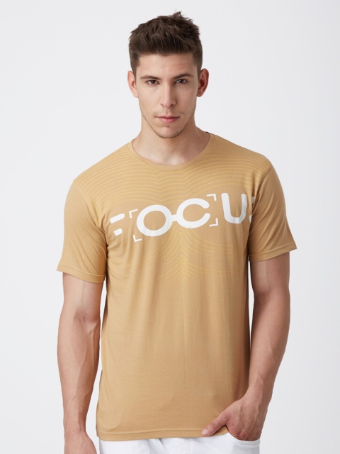 

FIDO DIDO Men Beige Typography Printed Slim Fit T-shirt