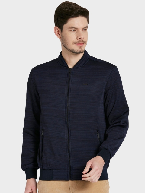 

ColorPlus Men Navy Blue Solid Cotton Bomber Jacket