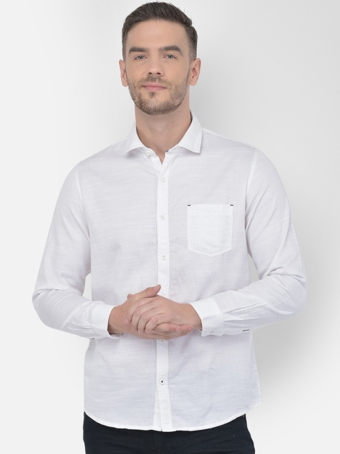 

Canary London Men White Smart Slim Fit Opaque Cotton Casual Shirt