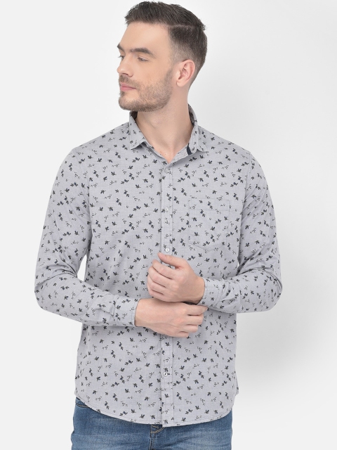 

Canary London Men Grey Smart Slim Fit Floral Opaque Printed Casual Shirt