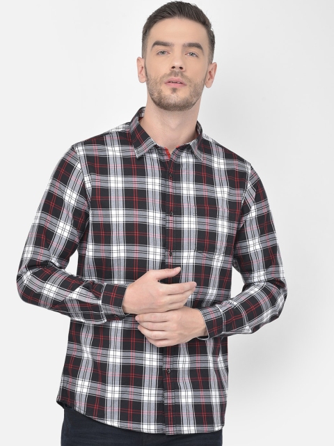 

Canary London Men Black Smart Slim Fit Tartan Checks Opaque Checked Casual Shirt