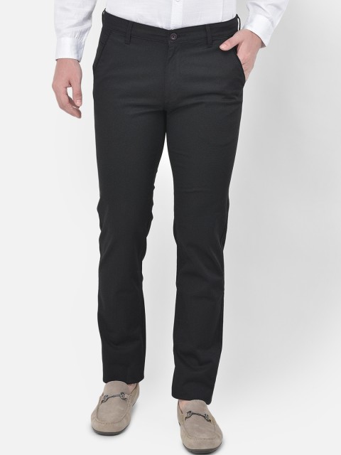 

Canary London Men Black Smart Slim Fit Wrinkle Free Formal Trousers