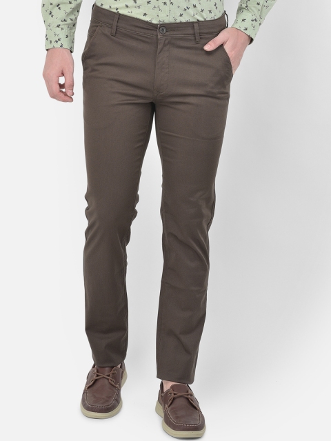 

Canary London Men Olive Green Solid Smart Slim Fit Wrinkle Free Chinos
