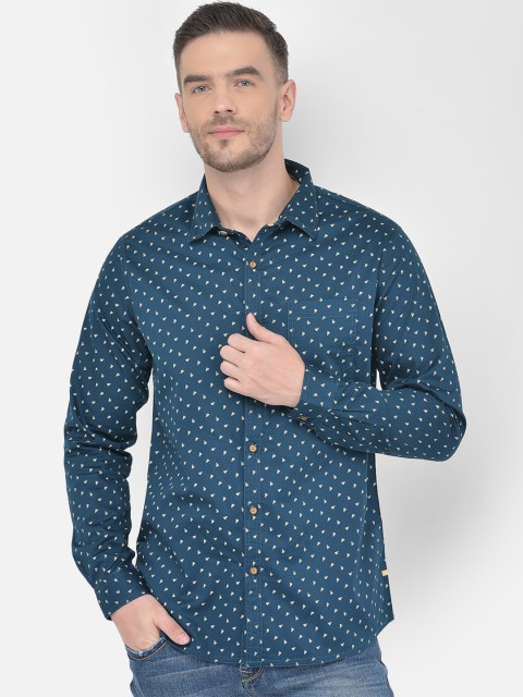 

Canary London Men Blue Smart Slim Fit Printed Casual Shirt