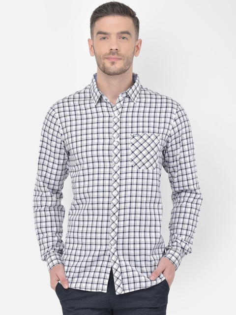 

Canary London Men White Smart Slim Fit Opaque Checked Casual Shirt