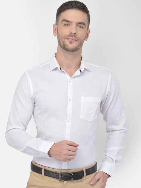 

Canary London Men White Smart Slim Fit Opaque Formal Shirt