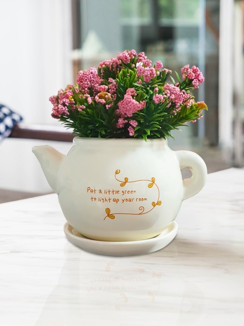

Art Street Green & Pink Artificial Flower Pot